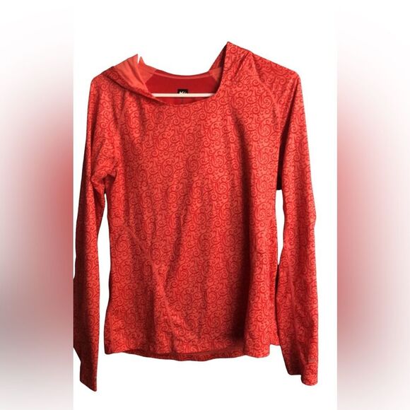 008. REI Women's Red Patterned Hooded long sleeve small - Picture 1 of 4